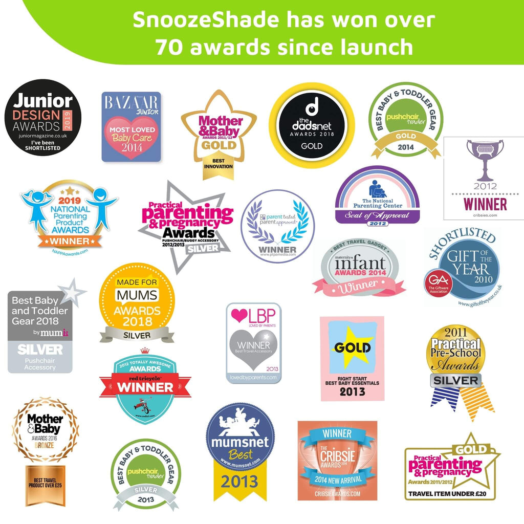 SnoozeShade Twin (0-6m) | Double pram/pushchair sun & sleep shade 